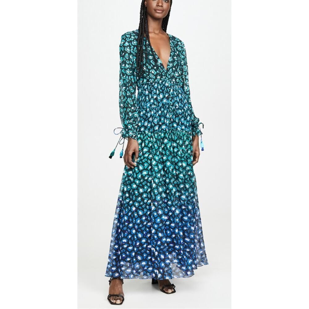 Rococo Sand Tiered Beaded Maxi Dress Sz. Xs